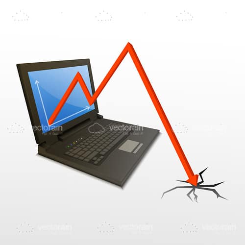 Computer with Graph Depicting a Loss